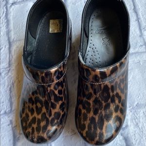 Dansko Leopard Print Professional Clogs Sze 38